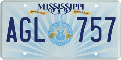 MS license plate AGL757