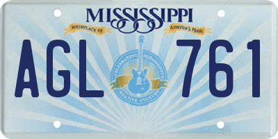 MS license plate AGL761