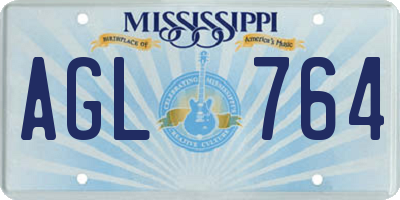 MS license plate AGL764