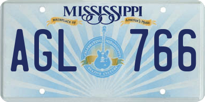 MS license plate AGL766
