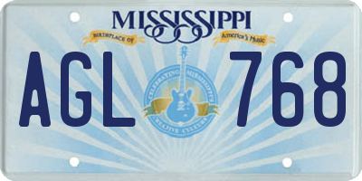 MS license plate AGL768