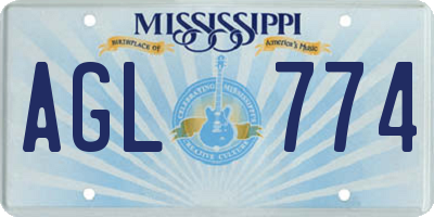 MS license plate AGL774