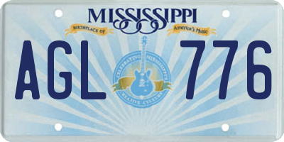 MS license plate AGL776