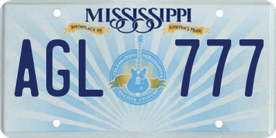 MS license plate AGL777