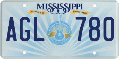 MS license plate AGL780