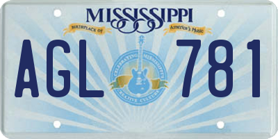 MS license plate AGL781