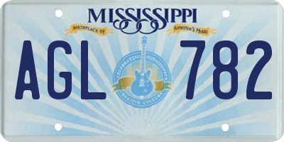 MS license plate AGL782