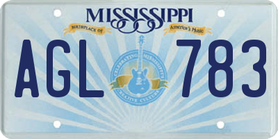 MS license plate AGL783