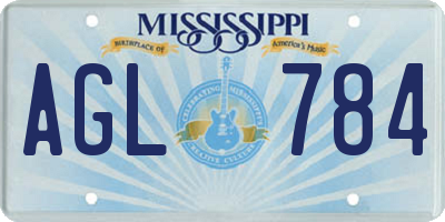 MS license plate AGL784