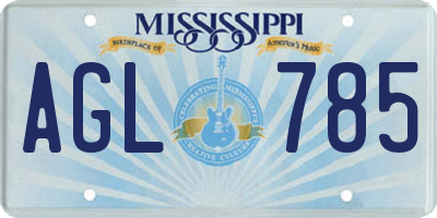 MS license plate AGL785