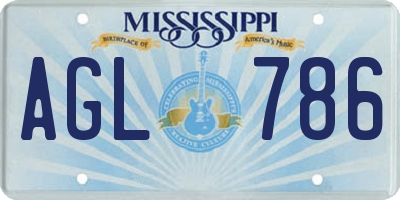 MS license plate AGL786