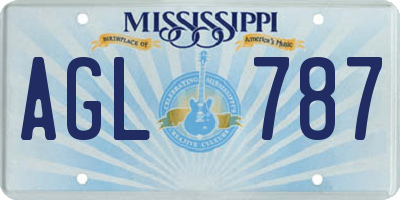 MS license plate AGL787