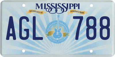 MS license plate AGL788