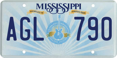 MS license plate AGL790