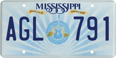 MS license plate AGL791