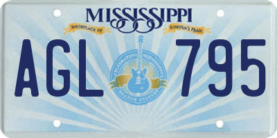 MS license plate AGL795