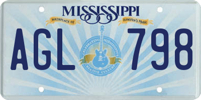 MS license plate AGL798