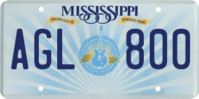 MS license plate AGL800