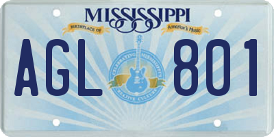 MS license plate AGL801