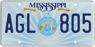 MS license plate AGL805