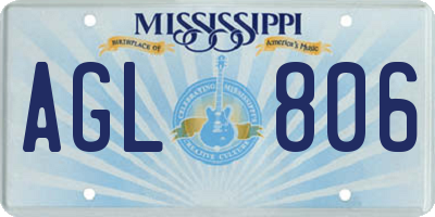 MS license plate AGL806