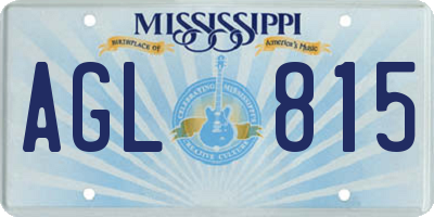 MS license plate AGL815