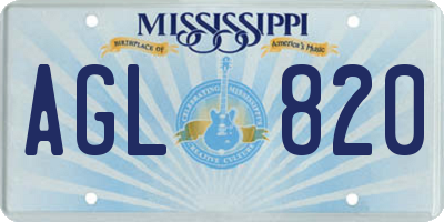 MS license plate AGL820