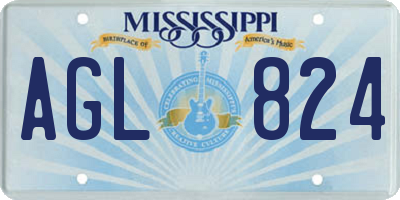 MS license plate AGL824