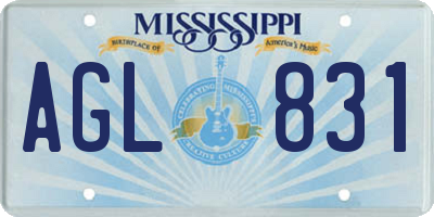 MS license plate AGL831