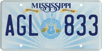 MS license plate AGL833