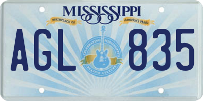 MS license plate AGL835