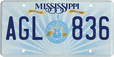 MS license plate AGL836