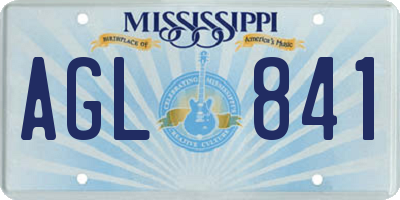 MS license plate AGL841