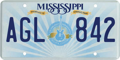 MS license plate AGL842