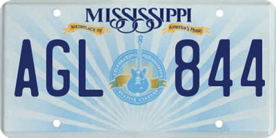 MS license plate AGL844