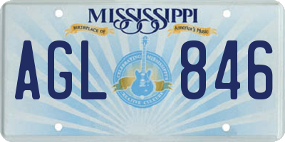 MS license plate AGL846