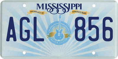 MS license plate AGL856