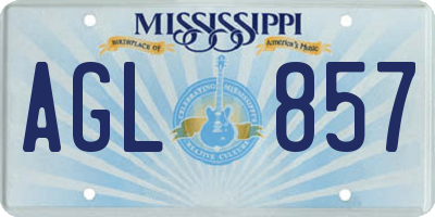MS license plate AGL857