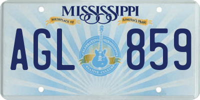 MS license plate AGL859