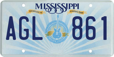 MS license plate AGL861