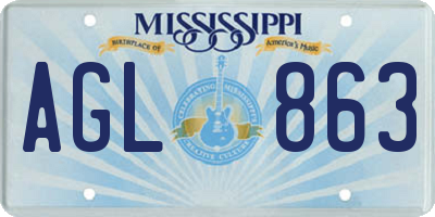 MS license plate AGL863