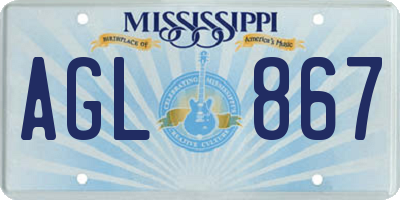 MS license plate AGL867