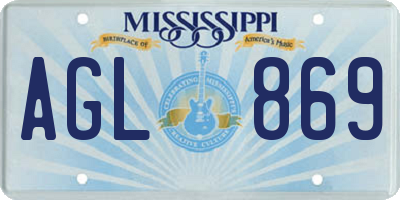 MS license plate AGL869