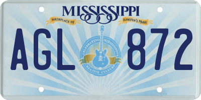MS license plate AGL872