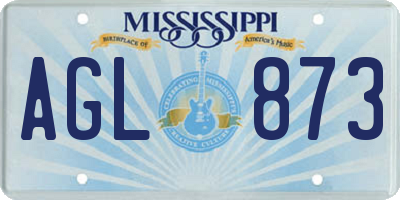 MS license plate AGL873