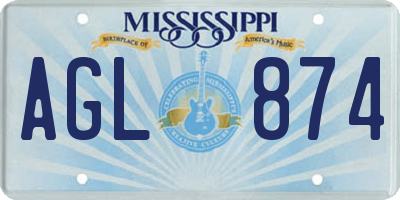 MS license plate AGL874