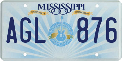 MS license plate AGL876