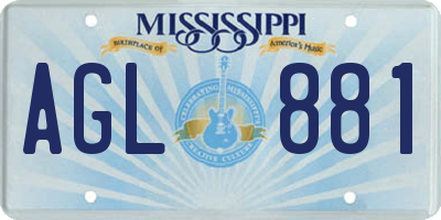 MS license plate AGL881