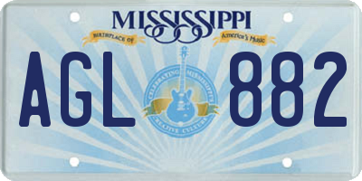 MS license plate AGL882