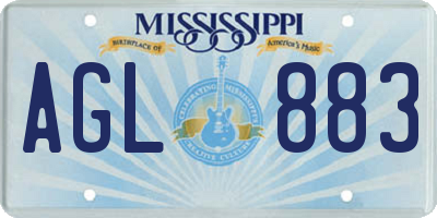 MS license plate AGL883